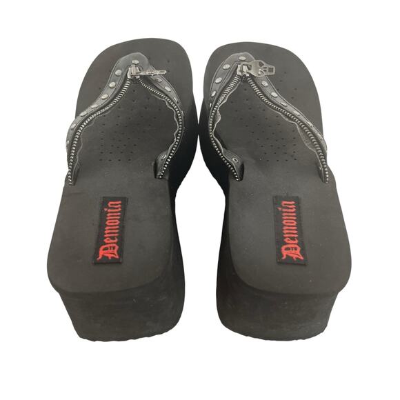 Demonia FUNN-33 Platform Black Sandals - Picture 4 of 14